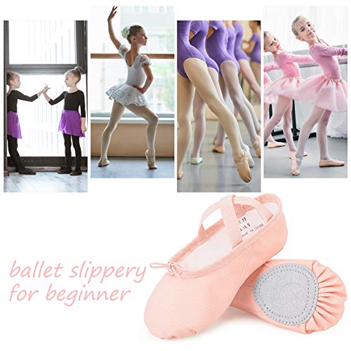Zapatillas de Ballet Danza Canvas para Niña y Mujer Calzado de Danza Suela Partida de Cuero Tallas 22-44
