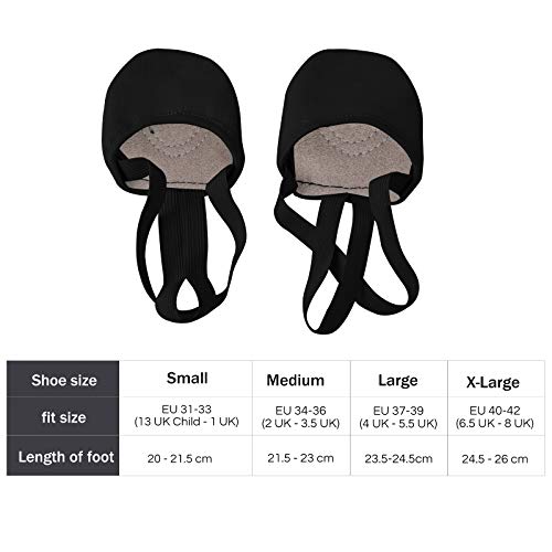 Zapatillas de Danza Zapatos Media Punta de Ballet y Gimnasia para Mujer y Niña Negro Large