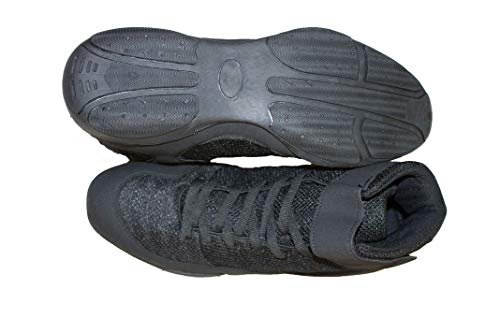 Zapatos de Boxeo Negros Cuero/Tejido de Malla - 38