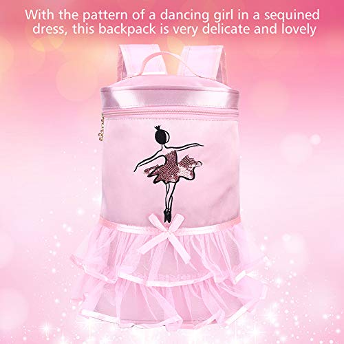 Zerodis- Mochila para niñas Ballet Dance Bag Tutu Pink Dress Dance Satén Mochila Bailarina con Lentejuelas y asa para niñas pequeñas (Pink)
