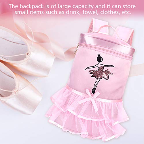 Zerodis- Mochila para niñas Ballet Dance Bag Tutu Pink Dress Dance Satén Mochila Bailarina con Lentejuelas y asa para niñas pequeñas (Pink)