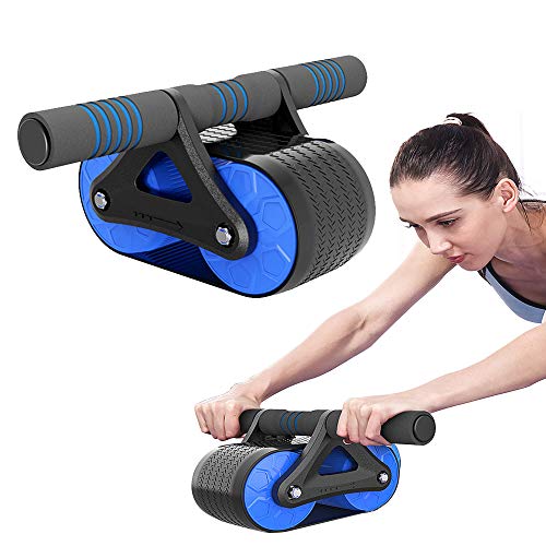 Ab Roller Wheel equipo del ejercicio para el entrenamiento del ABS - Ab Roller rueda para el gimnasio en casa - Core entrenamiento de la fuerza - brazo y oblicuas opciones de entrenamiento,Azul