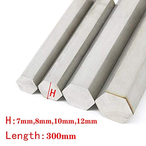 AFuex Barra de Varilla Hexagonal de Aluminio - Barra Maciza de Aluminio 6061,H12mm*L300mm