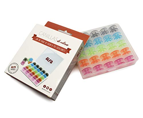 Alfa 6050-Caja 25 canillas Colores, Multicolor