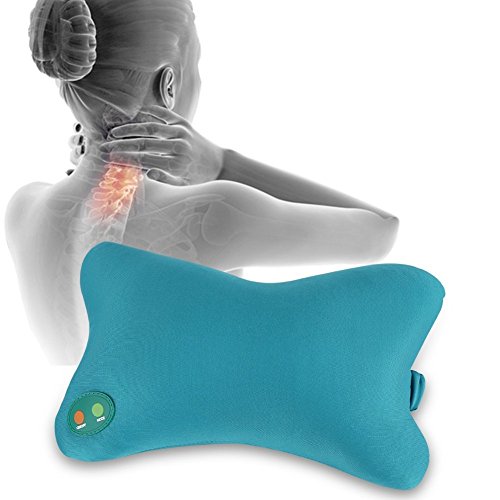 Almohada de masaje, suave y eléctrico para amasar el cuello, cojín estimulador para aliviar el dolor de espalda, coche, oficina, hogar, uso de siesta, aprobado por la CE