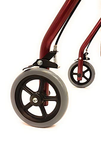 Andador de Aluminio Plegable Rojo 4 Ruedas - Andador Para Ancianos
