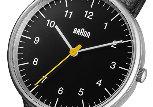 Braun BN0021BKBKG - Reloj analógico de caballero de cuarzo con correa de piel negra