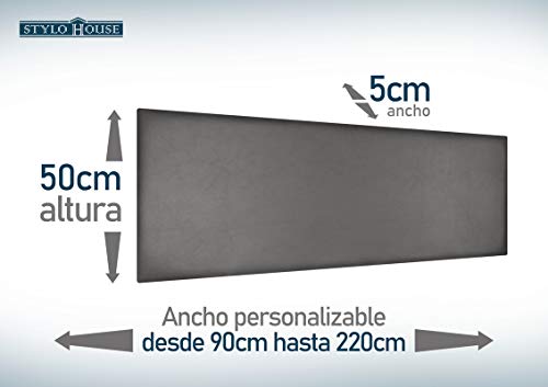 Cabecero de Cama Modelo Cordoba tapizado en Polipiel Azahar. Altura 50cm. para Cama de 135 (Medidas 145x50X5). Pro Elite.