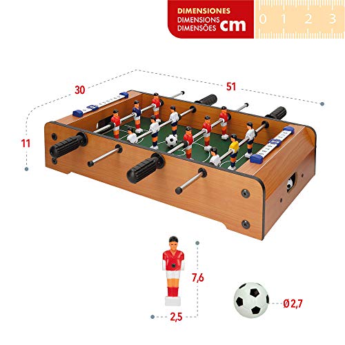 COLORBABY - Futbolín de mesa, para adultos y niños a partir de 6 años, sin patas, madera