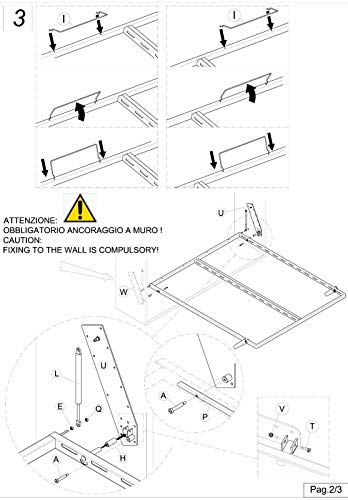 CORTASSA - Cama abatible para ahorrar espacio _ A pared, plegable, modelo Maly, 120 x 190 cm