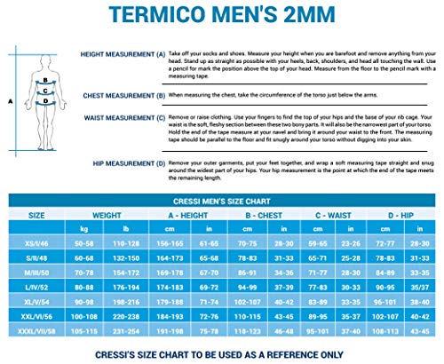 Cressi Termico Man Shorty Wetsuit 2mm - Traje de Buceo Shorty para Hombres - 2mm de Neopreno de Doble Forro - Color Negro