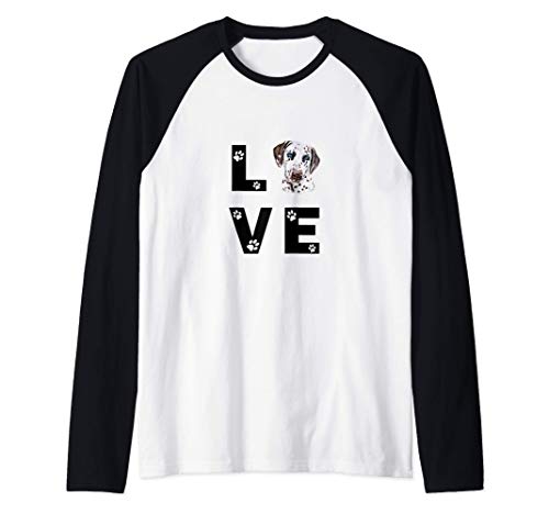 Dálmata Perro Love Regalo Camiseta Manga Raglan