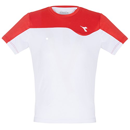 Diadora Camiseta para niño, Color Blanco, Rojo, Talla S