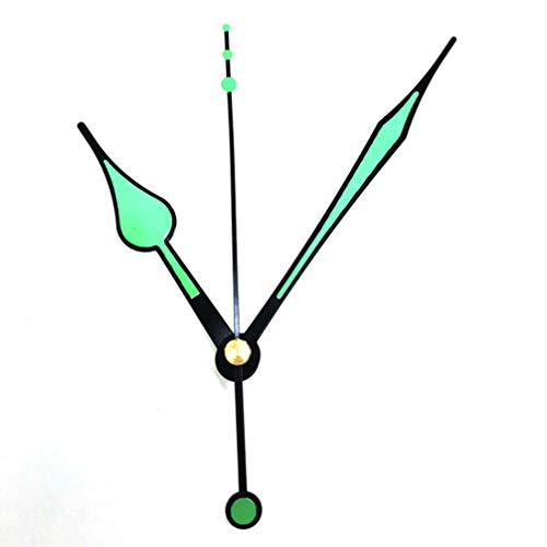 DOITOOL 1 piezas kit de movimiento reloj de cuarzo silencioso mecanismo de reloj diy maquinaria reloj pared con agujas de pared con 3 agujas de fluorescencia sin batería (Color de puntero aleatorio)