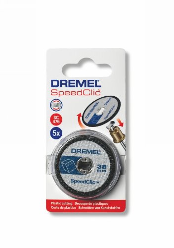 Dremel SC476 - Disco corte Ø 38 mm, juego de accesorios con 5 discos EZ Speedclic para herramienta rotativa para cortar plástico, plexiglás, pladur