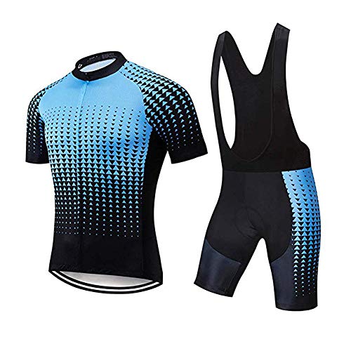 Fitsund - Conjunto de maillot de ciclismo para hombre, transpirable, talla L, color negro