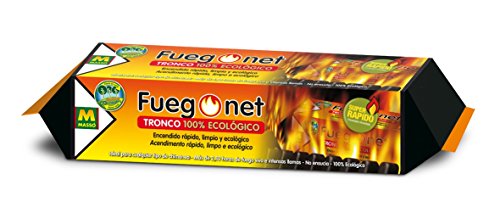 FUEGO NET Fuegonet 231095N Tronco, Marrón, 39.5x7.5x7.5 cm
