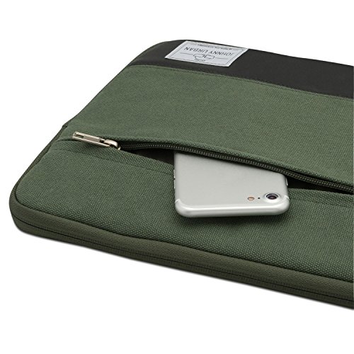 Funda MacBook Pro 13/MacBook Air (2018) Sleeve Verde - Johnny Urban de Lona Bolso para MacBook Air (2018)/Pro 13, DELL y Muchos Otros Modelos 11" 11.6" 12 Pulgadas Notebook maletín de Lona de algodón