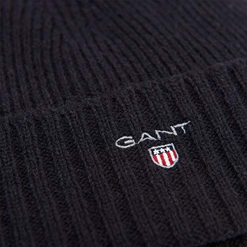 Gant O2. Wool Lined Beanie Gorro de Punto, Negro (Black), Talla única para Hombre