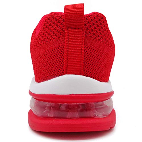 GAXmi Zapatillas Deportivas Mujer Zapatos de Malla Transpirables y Ligeros con Cordones y Cojín de Aire para Running Fitness Rojo 38.5 EU (Etiqueta 40)