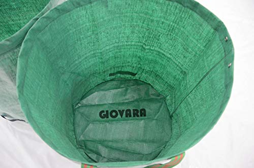 GIOVARA 3 x 120 litros de Bolsas de Basura de jardín, Resistentes al Agua, Grandes Bolsas de Basura con Asas, Plegables y Reutilizables