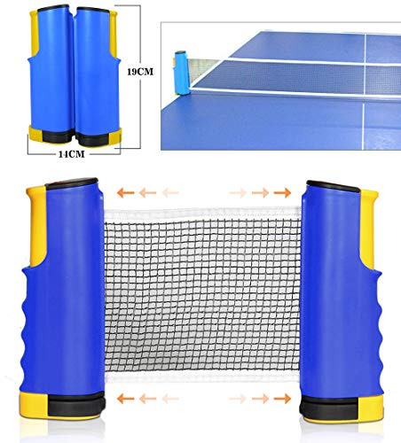 Gresunny Red de Tenis de Mesa Portable Ajustable Red de Ping Pong Retráctil Portátil Ping Pong Net Accesorio para Mesa de Oficina Cocina o Mesa de Comedor