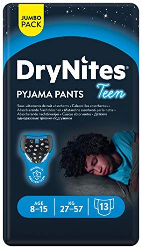 Huggies DryNites – Pyjama Pants para niños de 8-15 años (27-57 kg), 4 paquetes x 13 uds (52 unidades)