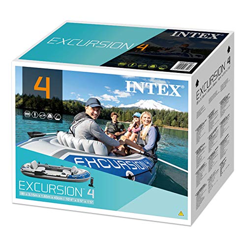 Intex 68324NP - Barca Hinchable Excursion 4 con 2 Remos 315 x 165 x 43 cm