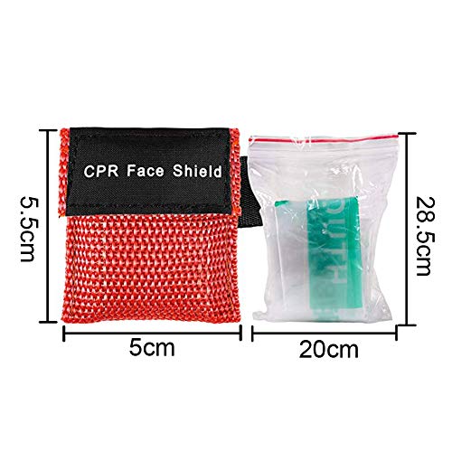 INTVN 7 PCR MáScara,Llavero de Primeros Auxilios para Primeros,Barrera respiratoria,Paquete de CPR Máscara,RCP Protectores Faciales,Kit de Primeros Auxilios con Tela Respiratoria