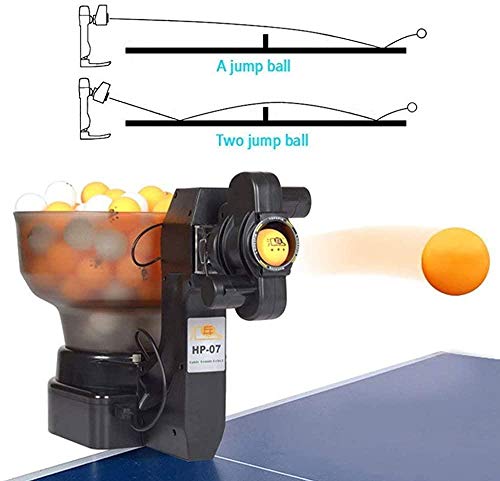 jiarui Automatic Ping Pong Ball Machine Robot Table Tennis for Training with 36 Different Spinning Balls Capacity of 100 Units Balls，Free 100 Table Tennis Balls