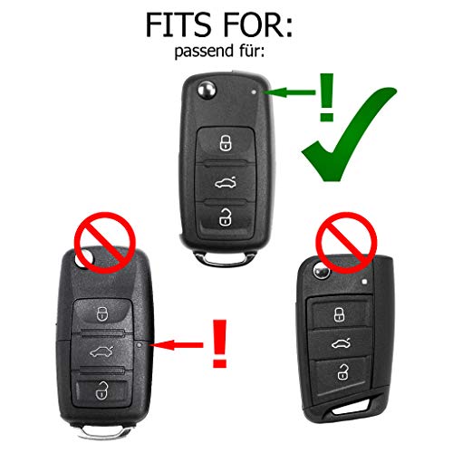 Juego de reparación de llaves de coche con 3 botones + llave en blanco + batería compatible con VW Golf UP Polo T5 Caddy Tiguan Beetle EOS Jetta