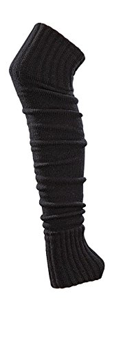 krautwear® - Calentadores de pierna para mujer y niña, 70 cm, certificado Öko-Tex Standard 100, años 80, negro, beige, rojo, blanco, gris, marrón Negro Talla única