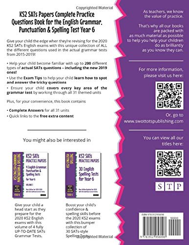 KS2 SATs Papers Complete Practice Questions Book for the English Grammar, Punctuation & Spelling Test Year 6: New Edition for 2019-2020 With Free ADDITIONAL Content Online