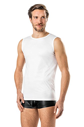 Látex de similares Camiseta para hombre 0/0 brazo de vinilo – Tank Top de blanco Verano Weiß large