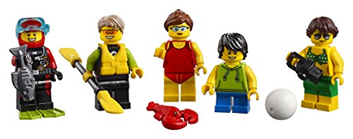 LEGO City Town - Pack de MiniFiguras Diversión en la Playa, Juguete de Construcción, Incluye Piragua y Tabla de Windsurf (60153)