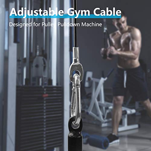 LFJ Cable de Acero para Fitness, Cuerda Gimnasio Alambre Resistente Poleas para Cables Máquina Accesorios Gym en Casa Equipo de Levantamiento de Pesas (2,5m)