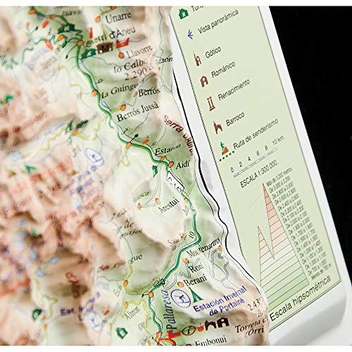 Mapa en relieve de Vall D'Aran: Escala 1:300.000