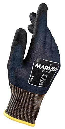 MAPAÑO® Profesional Ultrane Grip and Proof Talla 6 Guantes - Grande, Azul Oscuro/Negro (Pack de 2)