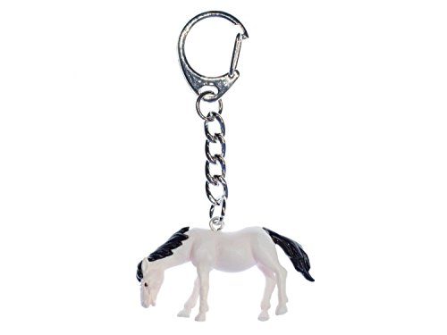 Miniblings Caballo Llavero adjuntos Keyring Paseos en Pony Caballos Blancos