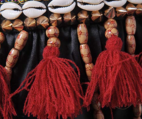 MoLiYanZi Conjunto de Trajes Tribales de Danza del Vientre para Mujer Sujetador y Cinturón con Flecos Pantalones 3 Piezas, L