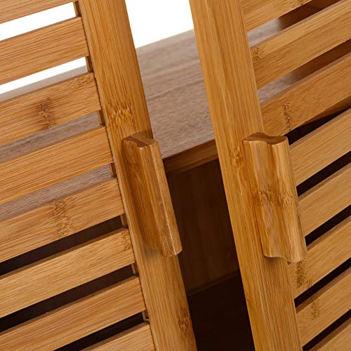 Mueble bajo Lavabo nórdico marrón de bambú para Cuarto de baño Basic - LOLAhome