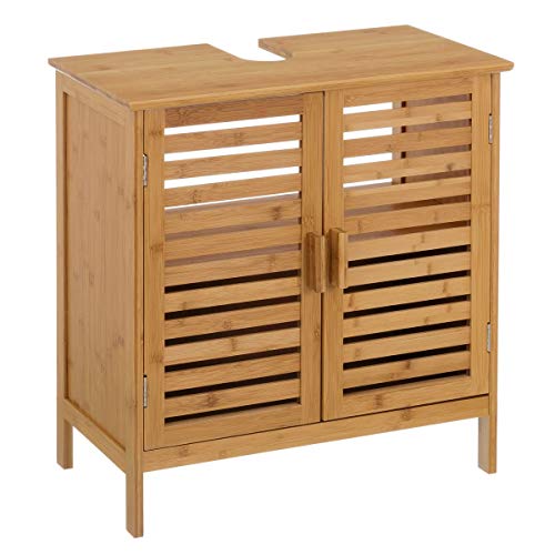 Mueble bajo Lavabo nórdico marrón de bambú para Cuarto de baño Basic - LOLAhome