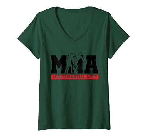 Mujer MMA Mixed Martial Arts Jiu Jitsu Kick Boxing Artes Marciales Camiseta Cuello V