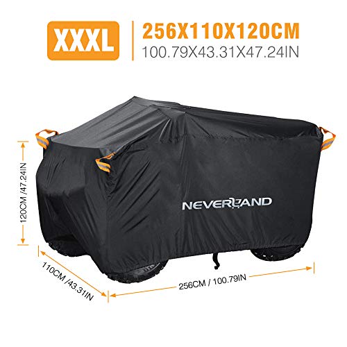 NEVERLAND ATV Quad Cover 225-05-XXXL, Negro, XXXL(256110120cm/100.7843.3047.24 Inch)