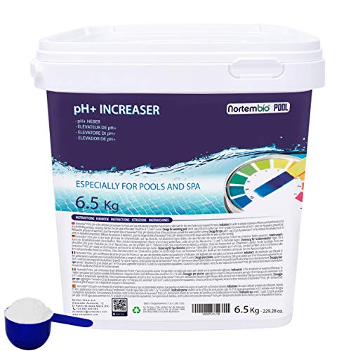Nortembio Pool pH+ Plus 6,5 Kg, Elevador Natural pH+ para Piscina y SPA. Mejora la Calidad del Agua, Regulador pH, Beneficioso para la Salud.