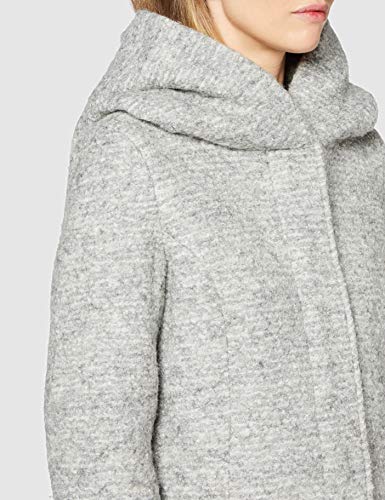 Only Onlsedona Boucle Wool Coat Otw Noos Abrigo, Gris (Light Grey Melange Detail:Melange), 36 (Talla del fabricante: X-Small) para Mujer