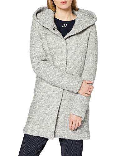 Only Onlsedona Boucle Wool Coat Otw Noos Abrigo, Gris (Light Grey Melange Detail:Melange), 36 (Talla del fabricante: X-Small) para Mujer