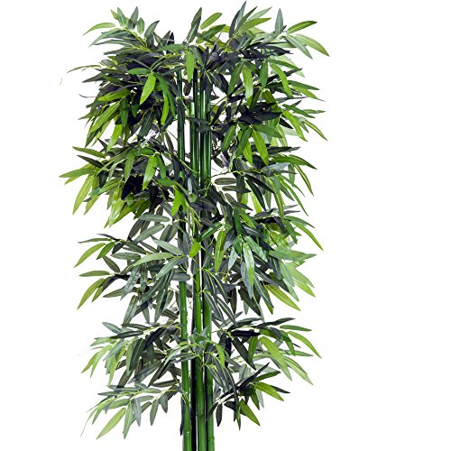Outsunny Bambú Artificial 180cm con Cañas Naturales Árbol Planta Sintética Decorativa con Maceta Casa Jardín Decoración PE
