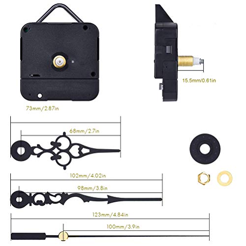 Oyria - Mecanismo de movimiento de reloj de pared de cuarzo de alto esfuerzo de torsión con manecillas largas para reparación de reloj