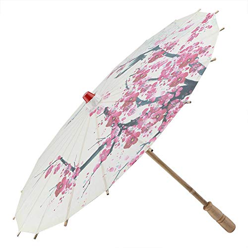 Paraguas de Papel engrasado Hecho a Mano de tamaño pequeño Paraguas de Danza clásica del Arte Chino Flor de Ciruela, Paraguas de Arte Chino, Paraguas de Papel engrasado